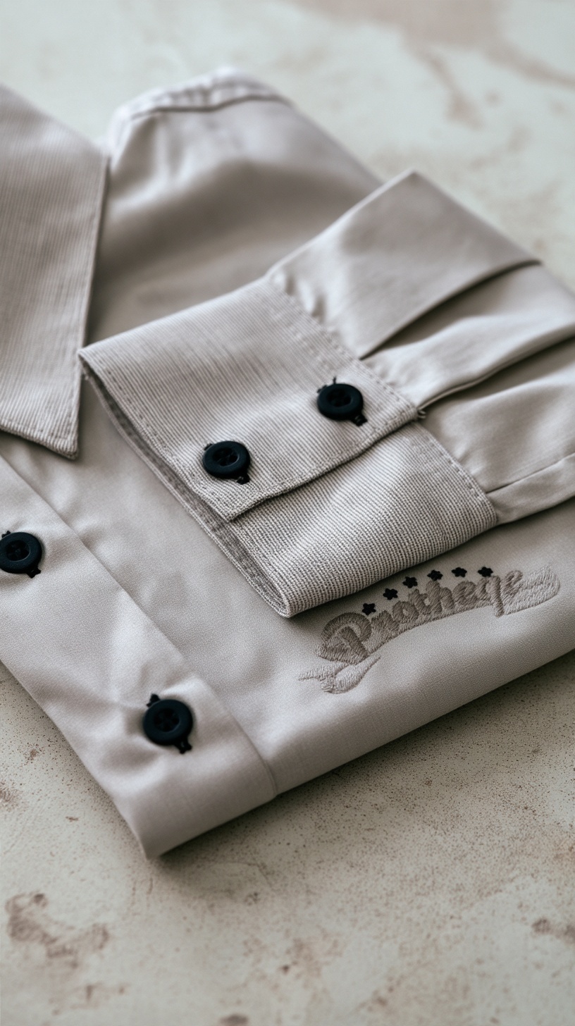 Punho de camisa social com bordado Prothege